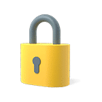 A yellow padlock indicates that information is
